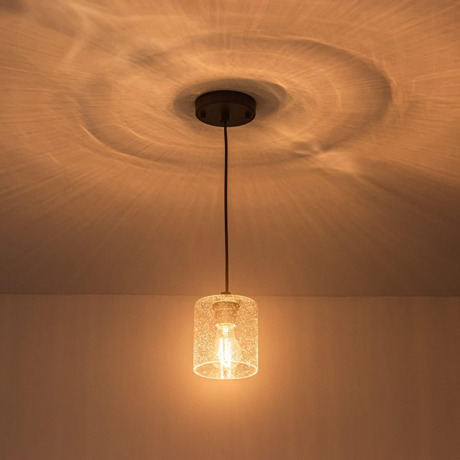 1 Pack Seeded Glass Shade Clear Glass Lamp Shade Replacement Glass Shade for Pendant light, Floor lamp, Desk lamp,Wall Sconces and Bathroom Vanity lights.1-5/8-Inch Fitter Opening
