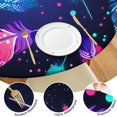 thumbnail image 4 of Floral Bohemian Style Round Tablecloth 44 Inch Elastic Edge for 38-42 Tables Easy Wipe Clean Surface Home and Events, 4 of 7