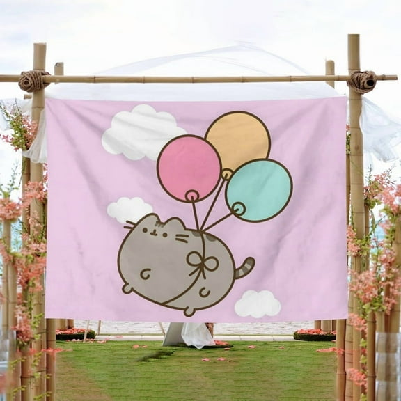 Pusheen Cat pattern wall hanging 50*60 inches high-quality peach skin velvet material classic and charming