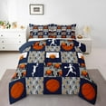 thumbnail image 2 of Erosebridal Ball Sports Bedding Sets Twin with Comforter, Cartoon Basketball Duvet Insert, Patchwork Decor, Reversible 2-Piece, 2 of 7