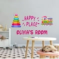 thumbnail image 1 of KIDS TOYS - Kids Room Adhesive Multicolored Train Kids Toys Decoration Sticker Happy Place Quote Design Personalized Name Playroom Vinyl Wall Decal 30" x 15", 1 of 3