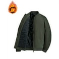 thumbnail image 2 of Kilaqueen Bomber Jacket Men Full Zip Stand Collar Long Sleeve Solid Color Jacket with Pockets Fall Winter Warm Windbreaker Coats, 2 of 3