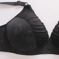thumbnail image 4 of TrendVibe365 Wirefree Bras with Support and Lift Womens Pleated Wirefree Push up Bralettes Padded Triangle Adjustable Strap Corset Full Coverage Crop Cami Top Comfy Shapewear Black XL, 4 of 6