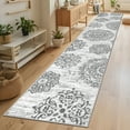 thumbnail image 6 of MeyJey 2.6'x14' Boho Vintage Runner Rug for Hallways, Non-Slip Machine Washable Area Rug Indoor Carpet Distressed Oriental Floor Rug for Bedroom/Dining/Living/Laundry Room, Light Gray, 6 of 11