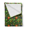 thumbnail image 2 of Vegetables Soft Flannel Fleece Blanket, Simplistic Drawn Organic Healthy Food Pattern Carrot Pepper Potato Corn, Cozy Plush for Indoor and Outdoor Use, 50" x 60", Emerald Multicolor, by Ambesonne, 2 of 5