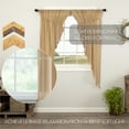 thumbnail image 4 of VHC Brands Primitive Farmhouse Window Tobacco Cloth Fringed Prairie Curtain Pair, x King, Khaki Tan, 4 of 8