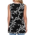 thumbnail image 4 of Women Summer Tank Tops Sleeveless Loose Fit Henley Button Down to Wear with Leggings Casual Pleated Blouse Black XXXL, 4 of 7