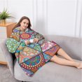 thumbnail image 5 of Oversized Wearable Blanket Hoodie,Multicolor Ethnic Geometric Pattern Sherpa Blanket Hoodie with Super Pockets,Super Warm Fuzzy Pullover for Women & Men, 5 of 6
