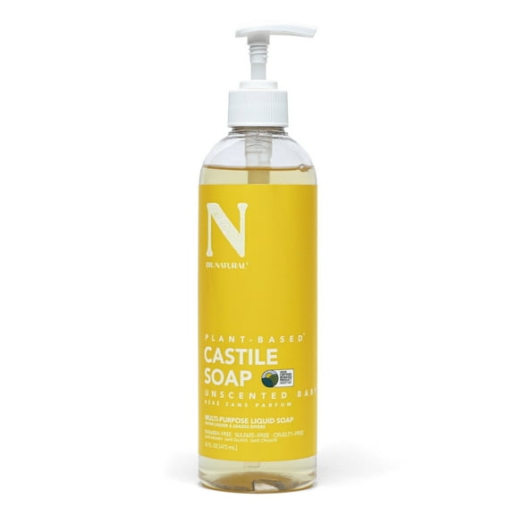 Dr. Natural Castile Liquid Soap, Multipurpose Soap, Unscented Baby, 16 oz