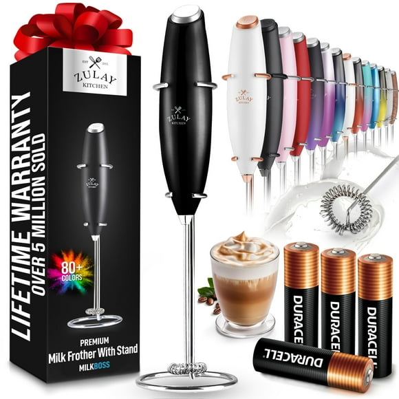 Espumador de Leche Zulay Kitchen Potente Manual con 4 Pilas Duracell