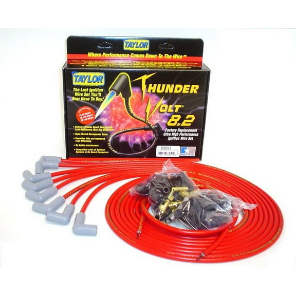 Taylor Wire / Vertex 83251 TAY83251 THUNDERVOLT 8.2 UNIV 8 CYL 90 RED