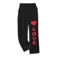 thumbnail image 5 of SwiftWear Love Print Flannel Fleece Pajama Pants for Women - Cozy Plus Size Lounge Pants Sleepwear with Pockets, Soft Comfort Pj Bottoms Black, 5 of 5