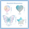 thumbnail image 2 of Set de globos en papel de aluminio con forma de mariposa antballena para fiestas, 2 of 5