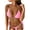 Pink, variant on Swimsuits for Women Women's Summer Solid Color Crystal Diamond Chain Shell Pendant Tank Top Split Bikini Swimsuit