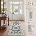 thumbnail image 2 of UERMEI 3x8 Washable Runner Rugs for Hallway, Modern Vintage Non Slip Indoor Rug for Entryway Doormats Bedroom Kitchen, Vacuum-Friendly Home Decor Carpet, Beige Brown, 2 of 10