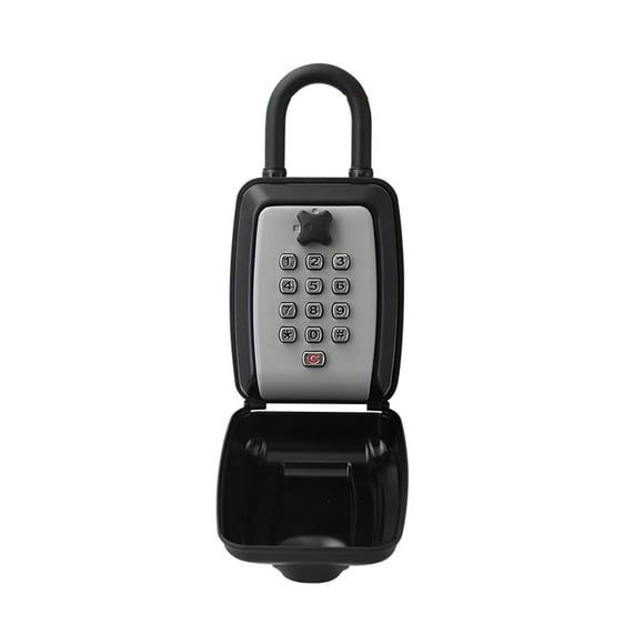 simhoa Hanging House Key Lock Box 12 Digit Combination for Garage, Apartment Sturdy Grey