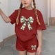 thumbnail image 5 of Vestido de manga corta para niños Día de San Patricio impreso de dos piezas Conjunto de cuello redondo con pantalones cortos, blusa de manga corta, 5 of 6