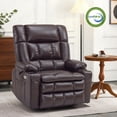 thumbnail image 3 of MCombo Large Dual Motor Power Lift Recliner Chair Sofa with Massage and Heat for Big Elderly People, Infinite Position, USB Ports, Faux Leather R7891(Dark Brown, Large-Wide), 3 of 10