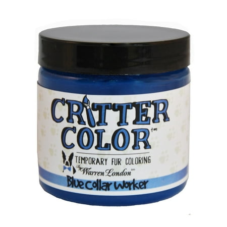 UPC: 0855657003580 | Warren London Critter Color – Temporary Pet Fur Coloring – Blue Collar Worker – 4 Oz Jar