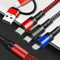 thumbnail image 2 of 6 in 1 Multi Charging Cable LHJRY 3Pack 4ft Multiple Charge Cord USB A/C to Phone USB C Micro USB Connector Fast Charging Cord Compatible with Cell Phones Tablets and More - (Red,Black,Blue), 2 of 6