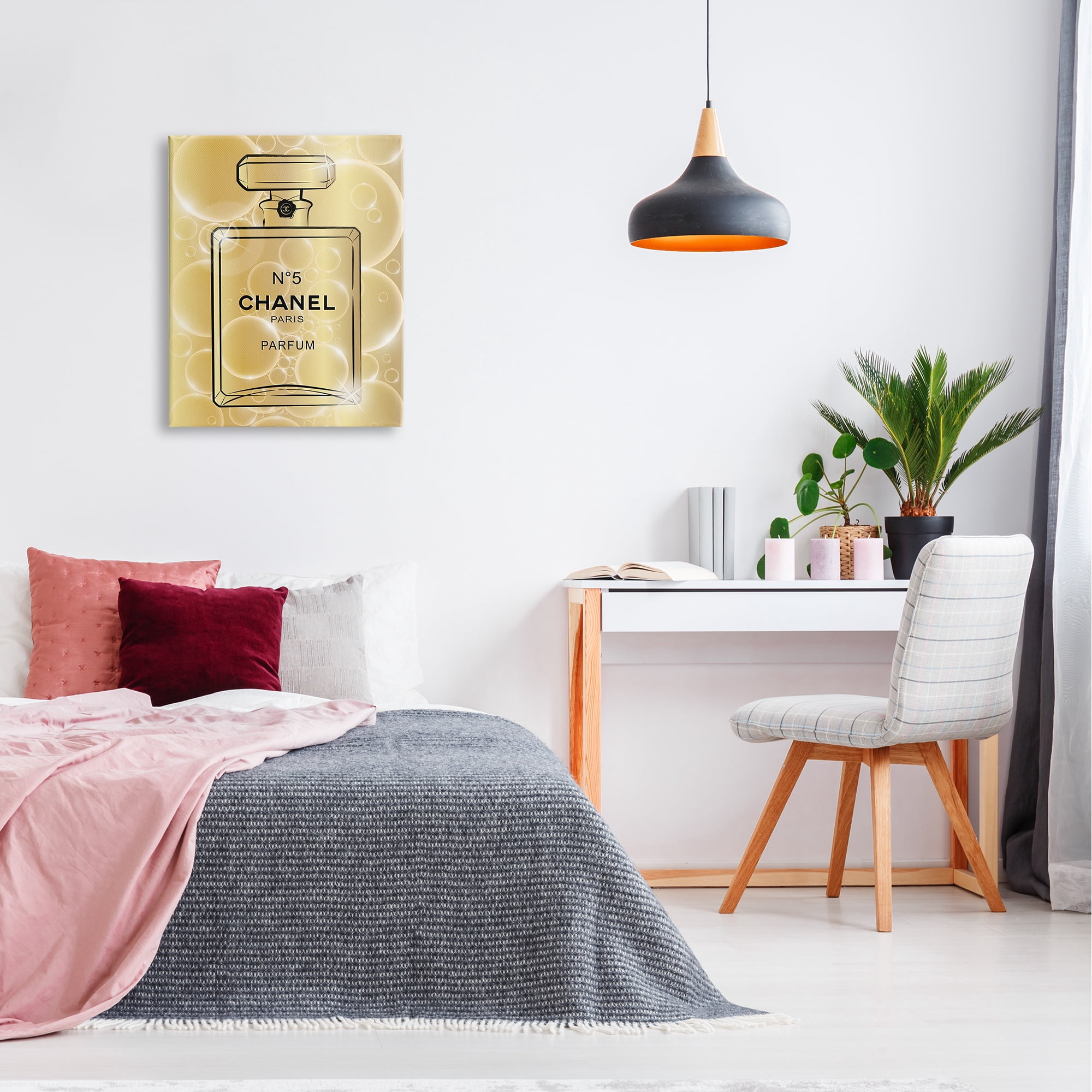 Stupell Industries Glam Perfume with Bubbles Beauty & Fashion Painting Gallery Wrapped Canvas Print Wall Art, 24 x 30