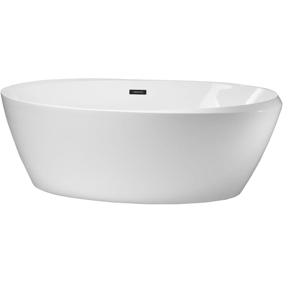A And E Bath And Shower BT-310-59-WHT Rowan 59" Free Standing Acrylic, Fiberglass Soaking
