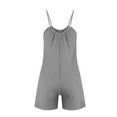 thumbnail image 7 of ZZwxWA Rompers for Women 2025 Summer Casual Sleeveless Romper Adjustable Spaghetti Strap Loose Shorts Overalls Jumpsuit, 7 of 7