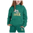 thumbnail image 3 of Byoo Little Girls Outfits Letter Print Pullover Hoodie Sweatpants Activewear Sweatsuit, 3 of 3