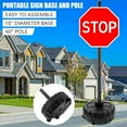 thumbnail image 4 of SHZOND 5 FT Portable Sign Holder with Pole, Wheeled Base, Heavy Duty Cast Iron Sign Post for Traffic, Parking, and Safety Signs, 4 of 8