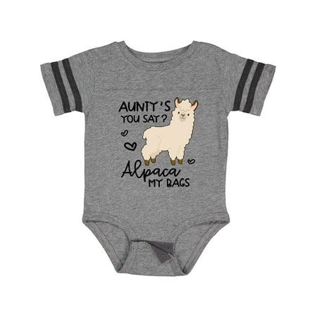 

Inktastic Aunty s You Say Alpaca My Bags Boys or Girls Baby Bodysuit
