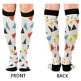 thumbnail image 4 of FORMRS Womens Knee High Socks Casual Long Thick Travel Daily Wear, 1 Pair, Beige Triangles, 4 of 6