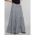 thumbnail image 4 of Women's  Skirt High Waisted Tiered Ruffle Hem A-Line Flared Maxi Skirt, 4 of 5