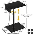 thumbnail image 2 of C Shaped End Table with Charging Station, Adjustable Height C Table End Table, 360°Swivel TV Tray Table for Small Spaces, Rounded Corners Couch Table, Side Tables Living Room for Sofa,Chair,Snack,Bed, 2 of 18