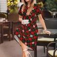 thumbnail image 3 of Disketp Christmas With Character para Vestido de Manga Corta para Mujeres, Vestidos de Verano para Mujeres, Casual y Holgado para la Playa, 3 of 6