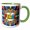 Green/White, variant on 3drose, Feral Colorful Text and Faces of Angry Tigers. Sarcastic Art Gift, 11oz Two-tone Yellow Mug