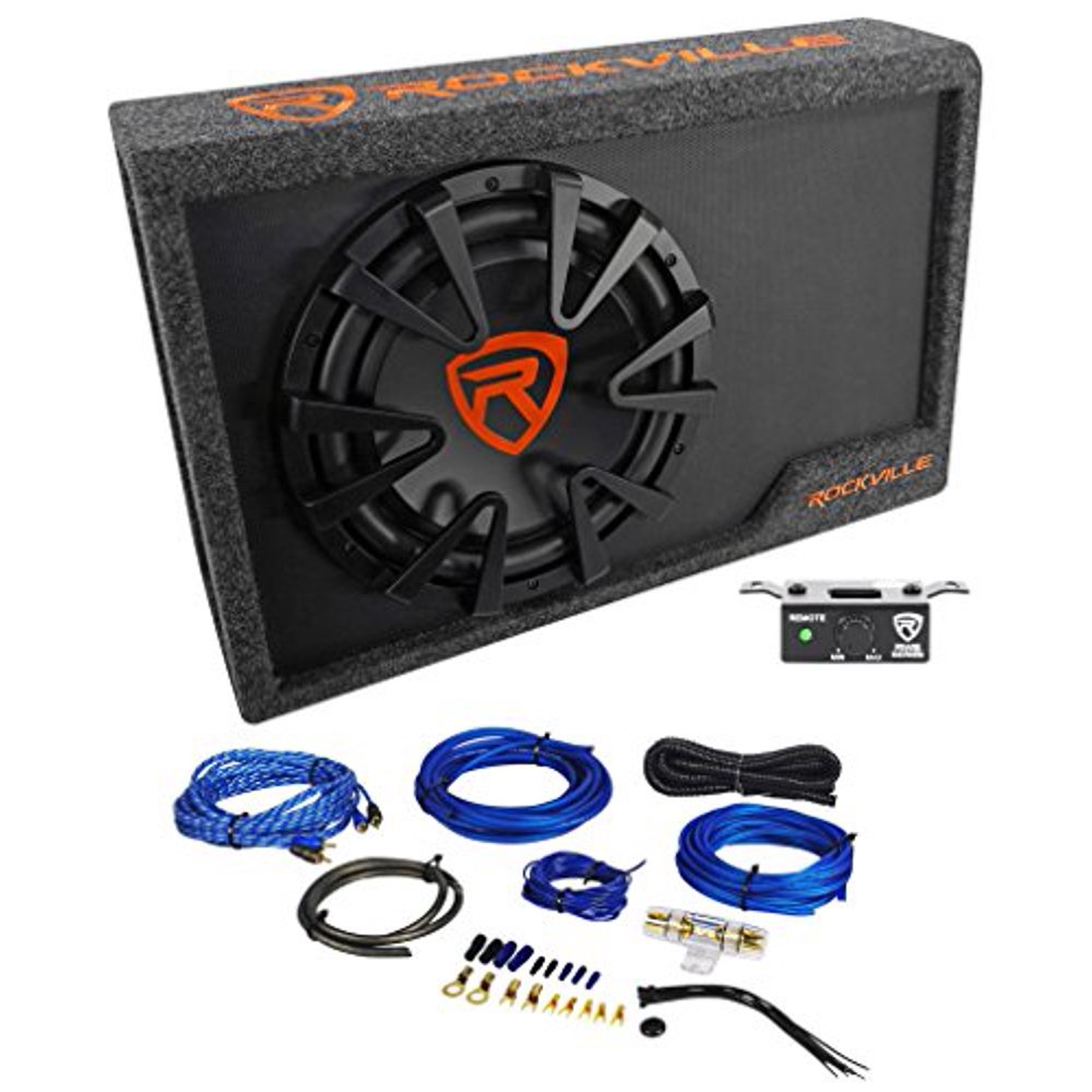 Rockville RWS12CA Slim 1200 Watt 12 Powered Car Subwoofer Enclosure