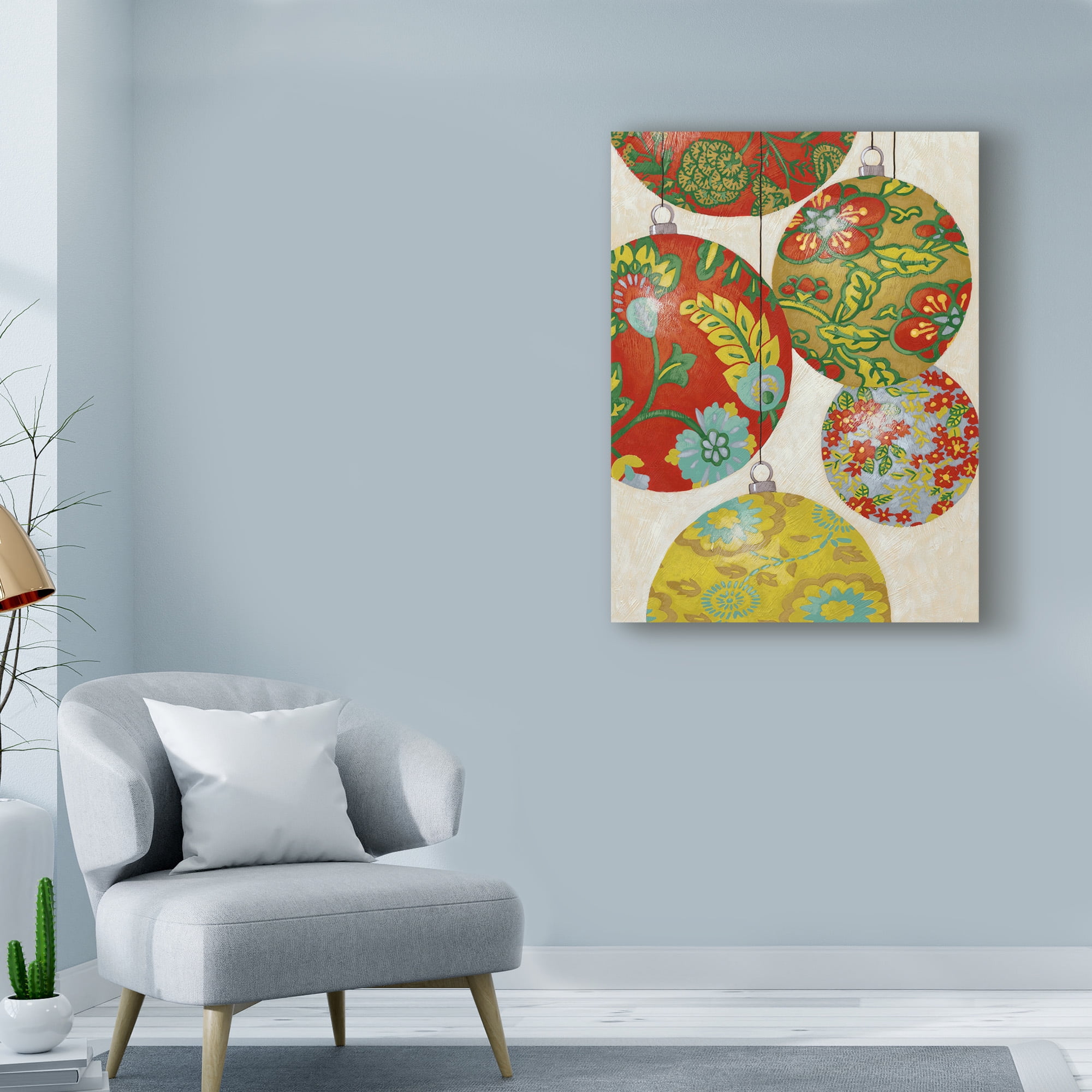 Trademark Fine Art 'Christmas Cheer Ornaments II' Canvas Art by Chariklia Zarris