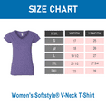thumbnail image 2 of Gildan Softstyle Short Sleeve V-Neck T-Shirt, Women's Semi-Fitted Rib Collar Tee, Heather Purple, XL, 2 of 6