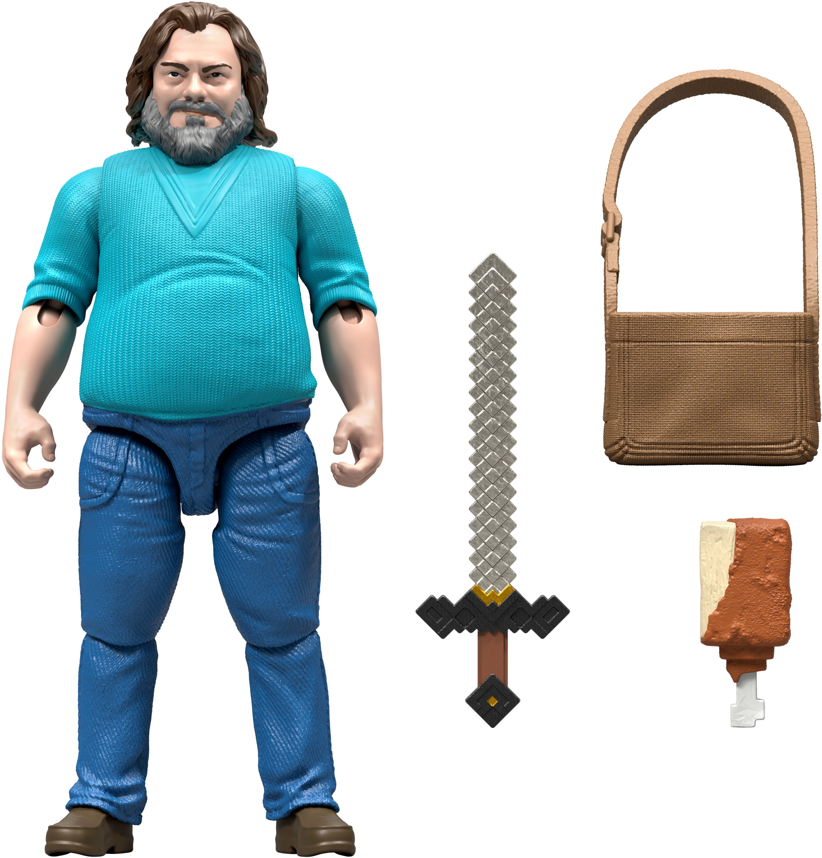 Minecraft Steve Action Figure & Accessories, 4-inch Toy Set Inspired by A Minecraft Movie