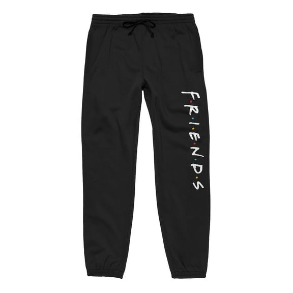 Friends Classic Dot Logo Adult Unisex Black Graphic Sweatpants-XS