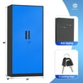 thumbnail image 4 of SUNCROWN Metal Storage Cabinet, 72" Tall Locking Storage Cabinet with 2 Doors and 4 Adjustable Shelves, Steel Tool Locking Cabinet for Home Office, Warehouse, School (Black Blue), 4 of 8