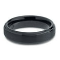 thumbnail image 3 of Charming Jewelers Tungsten Wedding Band Ring 6mm for Men Women Comfort Fit Black Beveled Edge Brushed Lifetime Guarantee, 3 of 5