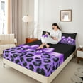 thumbnail image 4 of Homewish Cartoon Ribbon Bowknot 4 Pieces Queen Sheet Sets For Children Teens Girls,Abstract Cheetah Print Ultra Soft Flat Sheet,Dreamy Princess Queen Fitted Sheet,Microfiber Bedroom Decor, 4 of 7
