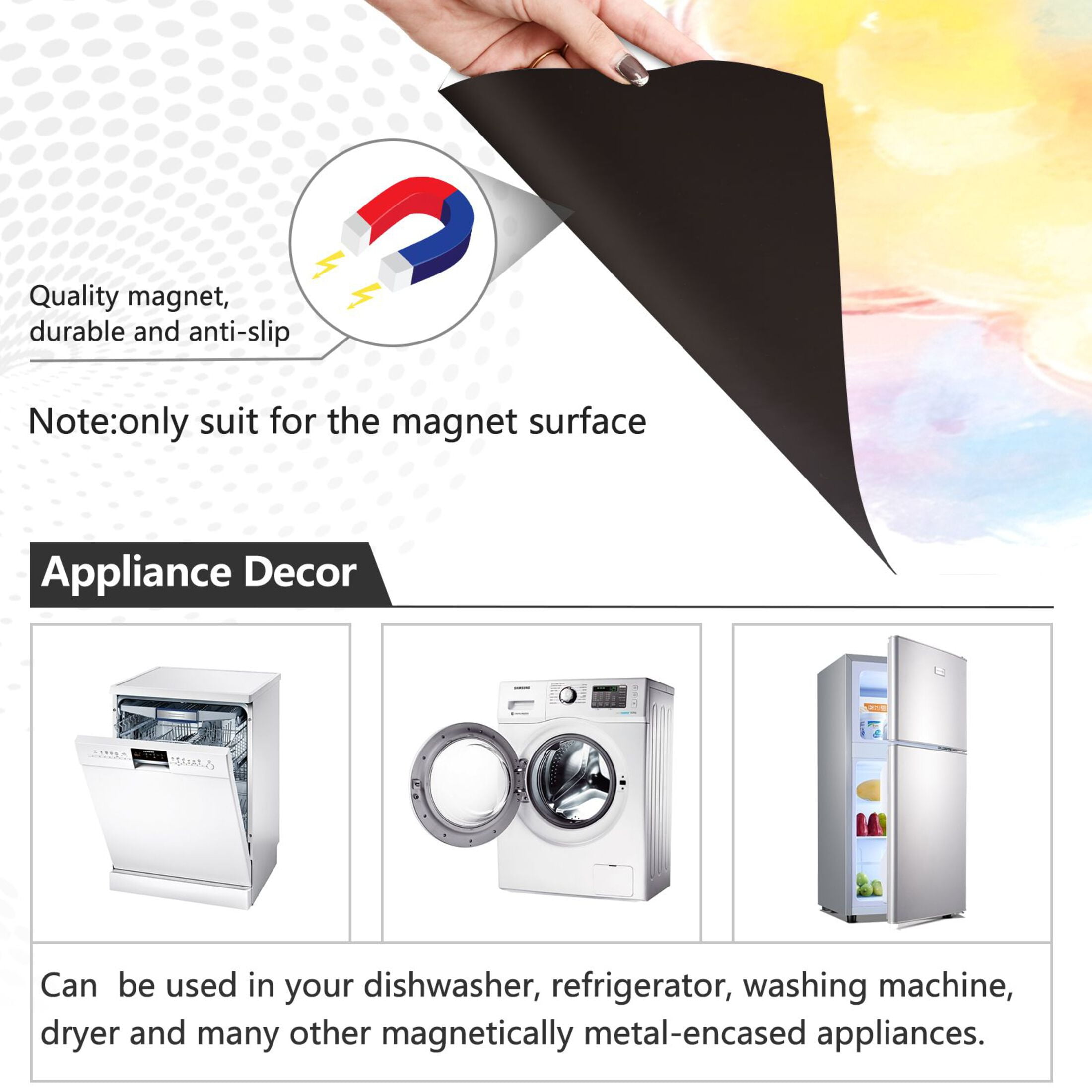 Dishwasher Magnetic Sticker 23x26 Inch Refrigerator Magnetic Sticker Washing Machine Magnetic Sticker Kitchen Panel Magnetic Sticker Home Decor Super Lovely Colored Cats