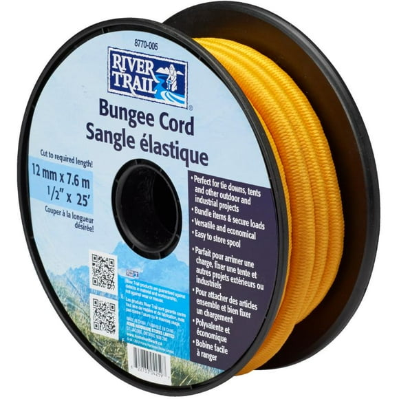 12mm x 25' Bungee Cord - on Plastic Spool