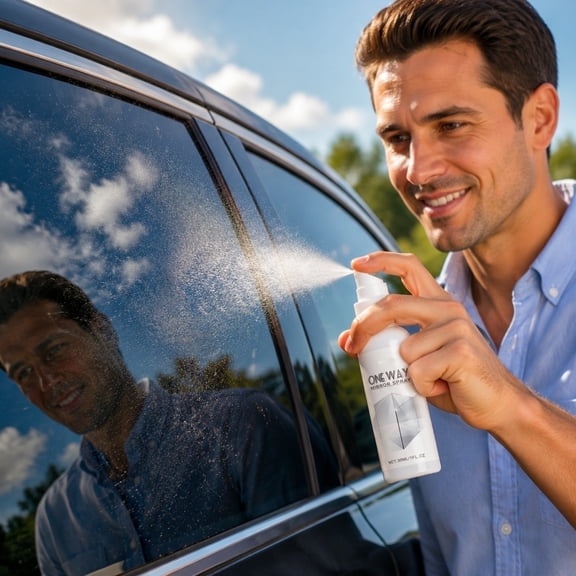 Snmubt 30ml One Way Mirror Spray, Car Window Cleaner Streak-Free, Anti-Fog & Hydrophobic for Rearview Mirror, Auto Glass Defogging