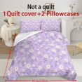 thumbnail image 6 of ZIATUBLES Lavender Daisy Print Twin Size Duvet Cover Set, 3 Pieces Soft Cozy Bedding, 1 Duvet Cover & 2 Pillowcases, Easy Care Lightweight Bedding for All Season, Chic Modern Decor, 6 of 8