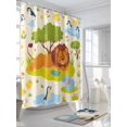 thumbnail image 3 of Fsddascl Cute Lion Shower Curtain Set - Long 72" x 84" Washable Bathtub Curtain with 12 Hooks, Funny Animal Cartoon Modern Waterproof Fabric Stall Shower Curtains for Bathroom/Bathtub Décor, 3 of 6