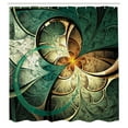 thumbnail image 3 of Ambesonne Fractal Shower Curtain, Surreal Flowers Motif, 69"Wx70"L, Jade Green Orange, 3 of 5
