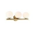 thumbnail image 6 of Designers Fountain Crown Heights 25 inch 3-Light Brushed Gold Bathroom Vanity Light Fixture with White Art Glass Shades, D252C-3B-BG, 6 of 6